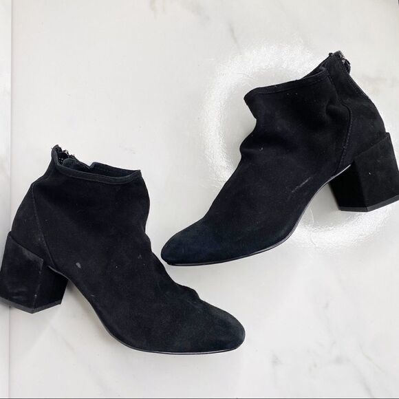 Cecilia Black Suede Ankle Booties Size 8.5 - Picture 1 of 8